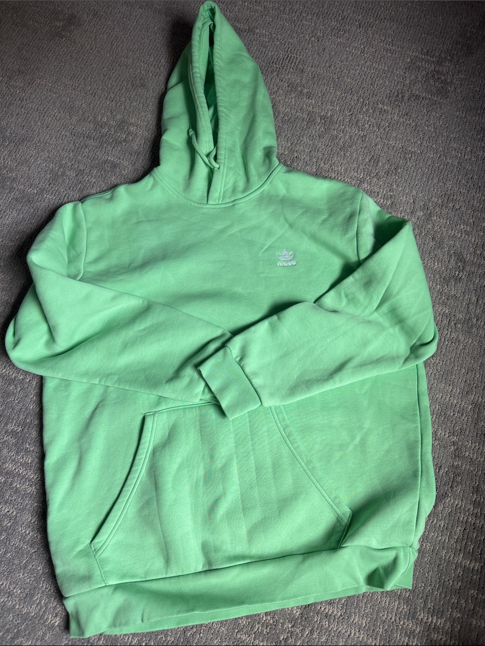 adidas Mint Green Pullover Hoodie with Trefoil